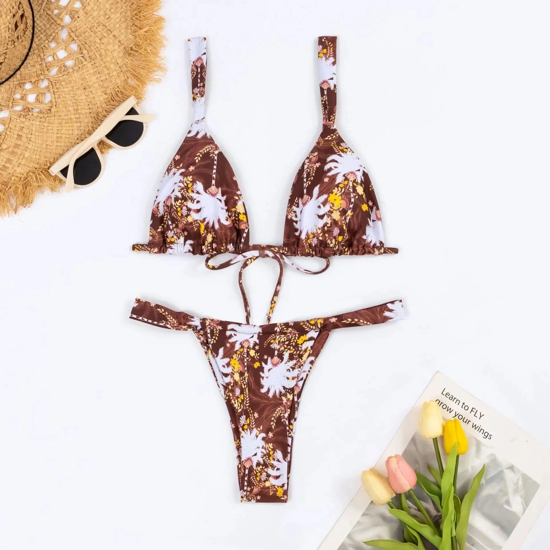XL / Color 1 2024 high quality print swimsuit bathing suit beachwear women bikini sets girls swimwear