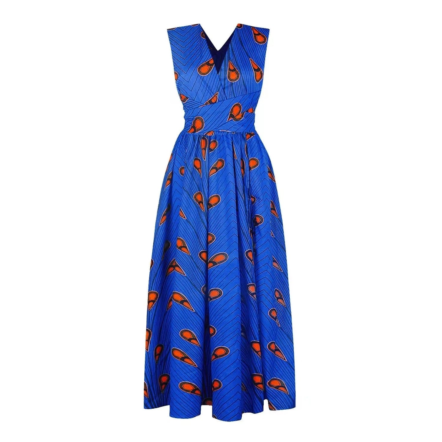 XL / dress 8 Floral Print African Dress with Side Slit & High Waist