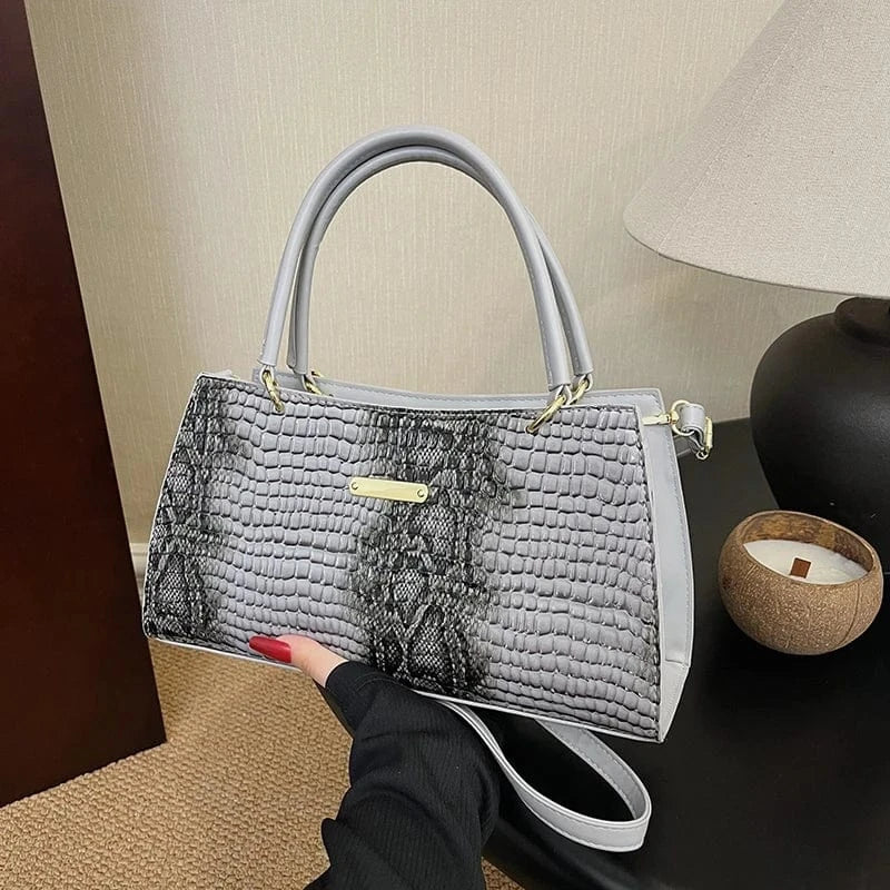 XL / Gray Factory wholesale High Quality handbags 2024 Light Lady Trendy Snake Skin Bags Lady Design Purses For Girls