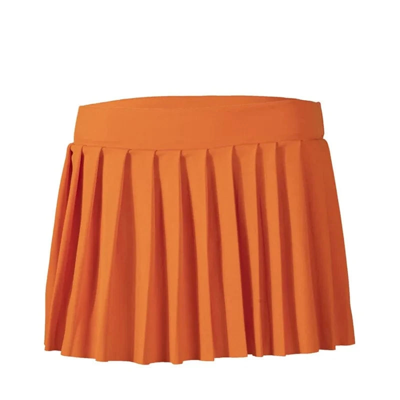 XL / Orange skirt Bomblook C1219ST 2024 New Design Sweetheart Cardigan Sweater Top With Pleated Skirt Two Pieces Set Women Cute Party Outfit
