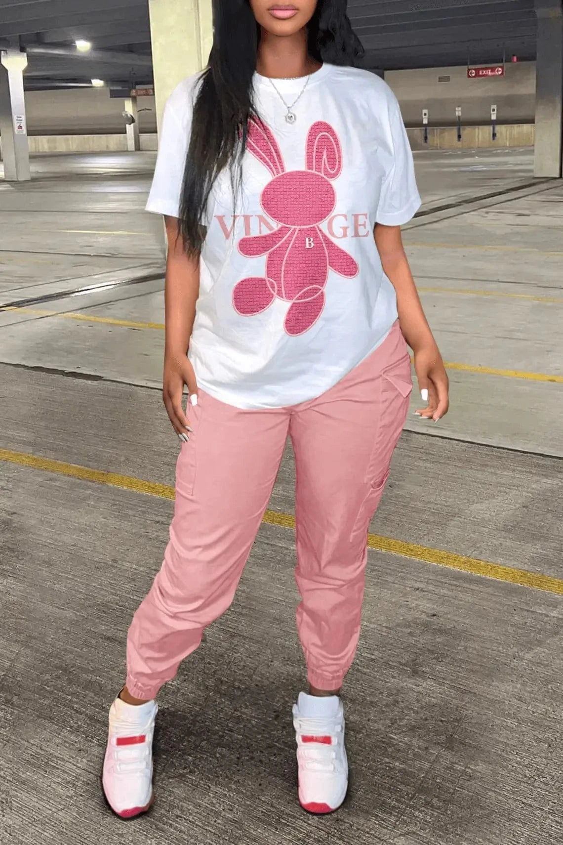 XL / Pink Y2K Letter Shirt Women Sets Casual Two piece Pants Set Cargo Pants 2 Piece Set Casual Fall Women Clothing Y2K