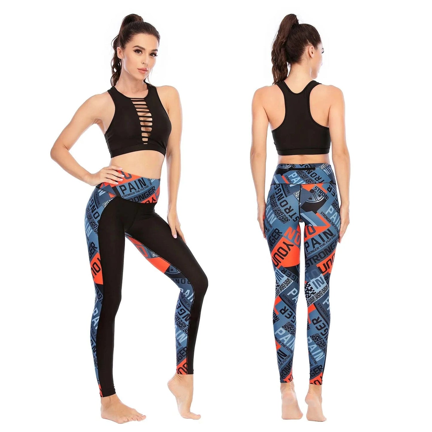 XL / Printing yoga suit 2024 Outfits Floral Seamless Sports Leggings Backless Bra Yoga Set Sexy Tight Elastic Activewear Fitness Gym Yoga Suit For Women
