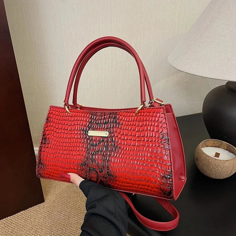 XL / Red Factory wholesale High Quality handbags 2024 Light Lady Trendy Snake Skin Bags Lady Design Purses For Girls