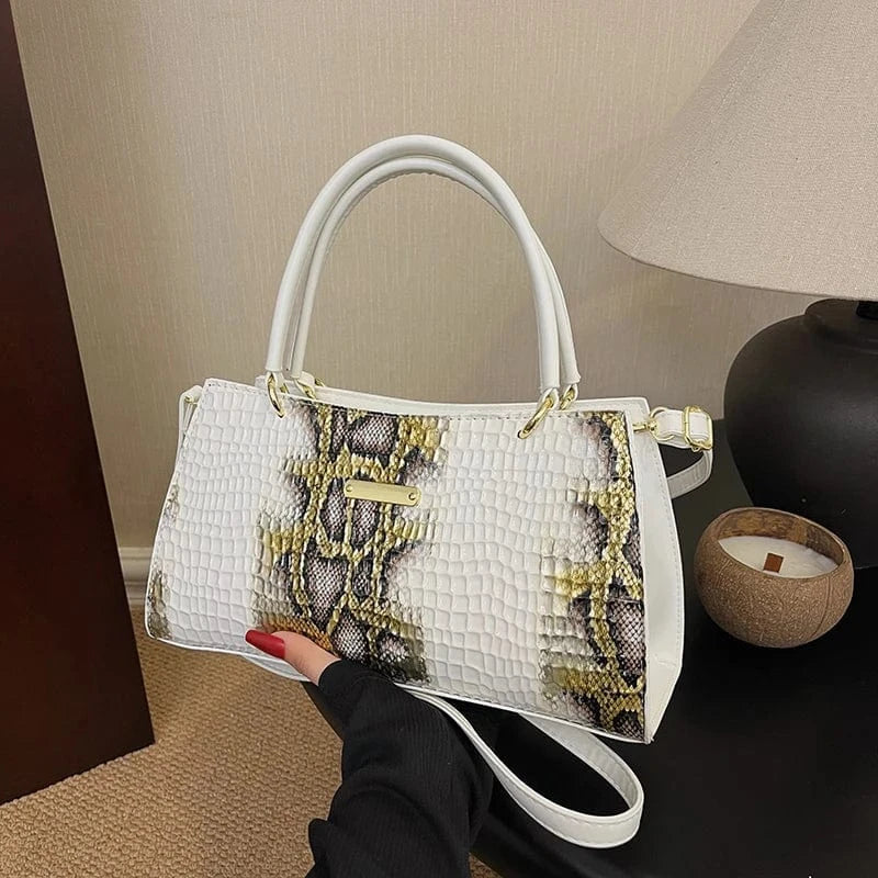 XL / White Factory wholesale High Quality handbags 2024 Light Lady Trendy Snake Skin Bags Lady Design Purses For Girls