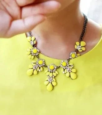 xl00471 Personalized Gun Metal Plating Brand Jewelry Women Fashion Spring Design Wholesale Neon Statement Necklace