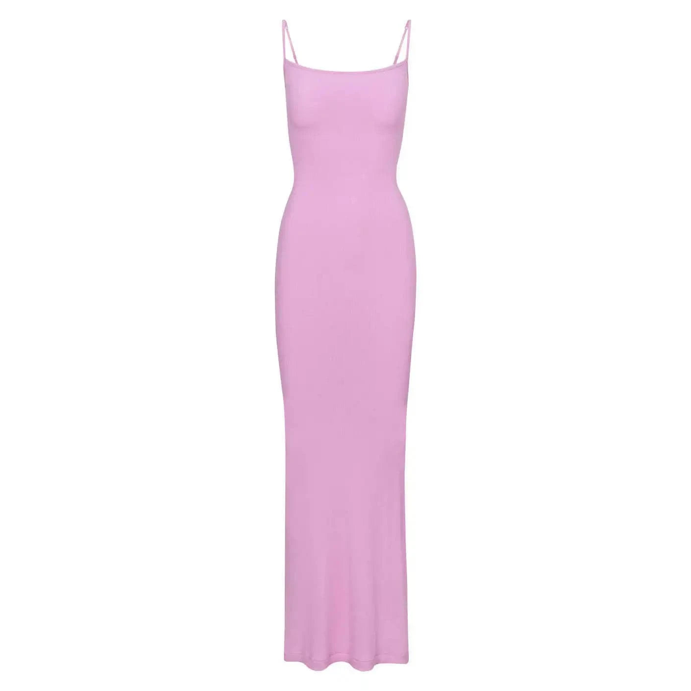 XS / Pink DAMOCHIC 2024 trendy ladies long dresses summer casual sexy night dress maxi sleeveless sexy bodycon long slip dress for women