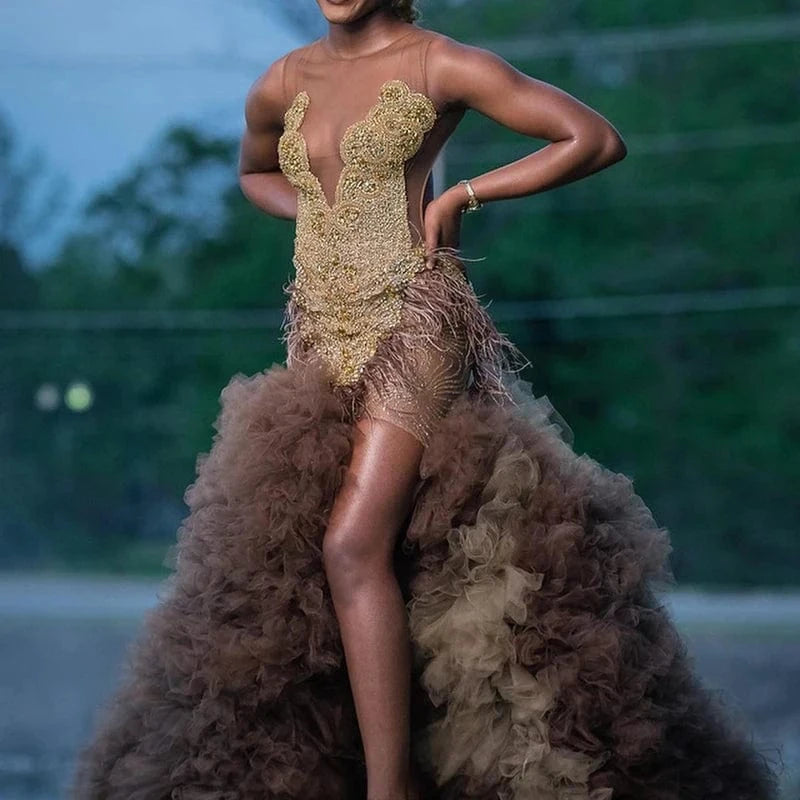 XS/S / Khaki 2023  Vestidos Sexy Rhinestone Mini Party Dresses Glittering Diamonds Crystal Birthday Celebrity Dress Luxury Club Dress