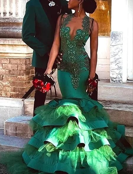 XS / TH231205001 Ocstrade Luxury Glittery Prom Dresses Elegant 2023 Black Girls Women Green Rhinestone Mermaid Long Prom Evening Dress Ball Gown