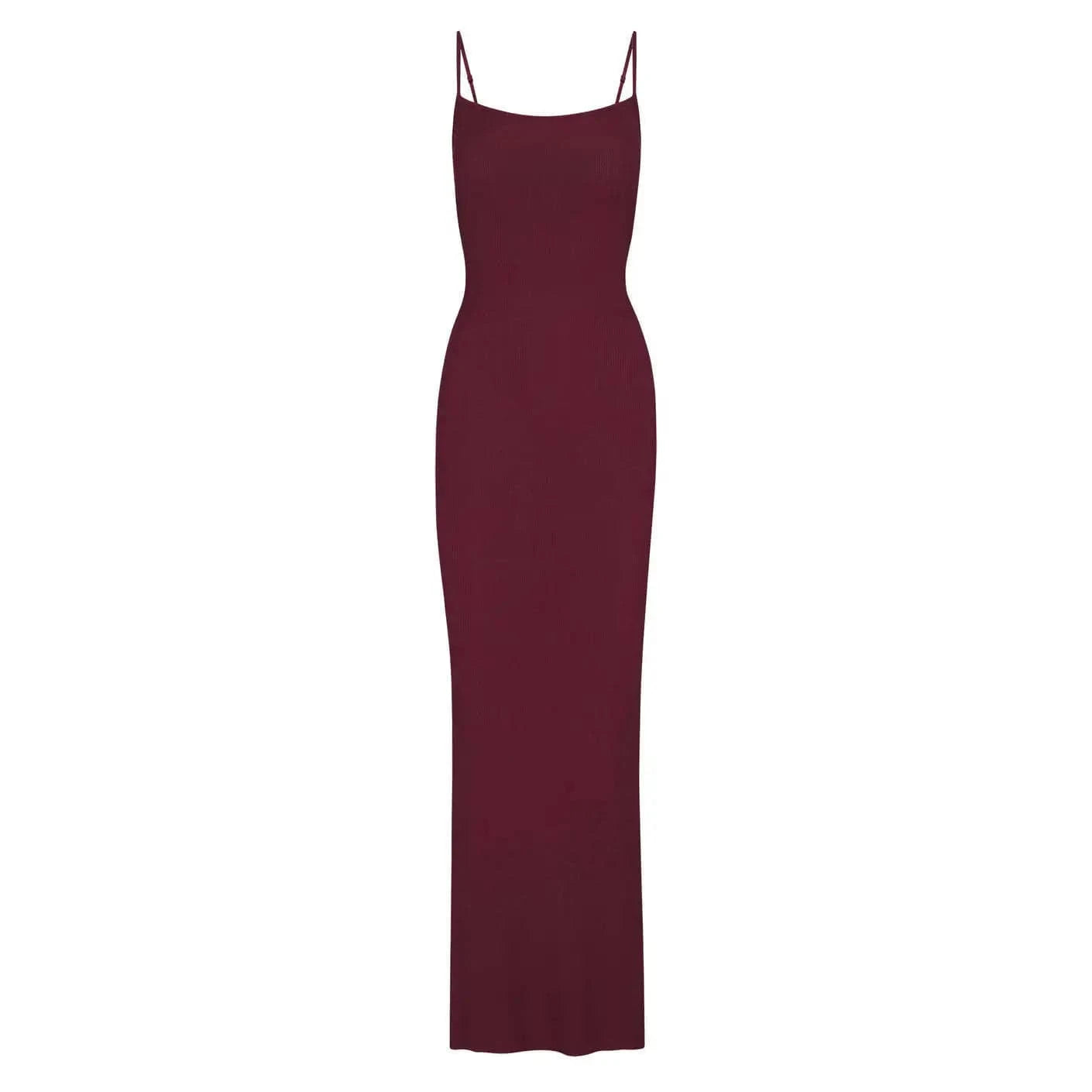 XS / Wine red DAMOCHIC 2024 trendy ladies long dresses summer casual sexy night dress maxi sleeveless sexy bodycon long slip dress for women