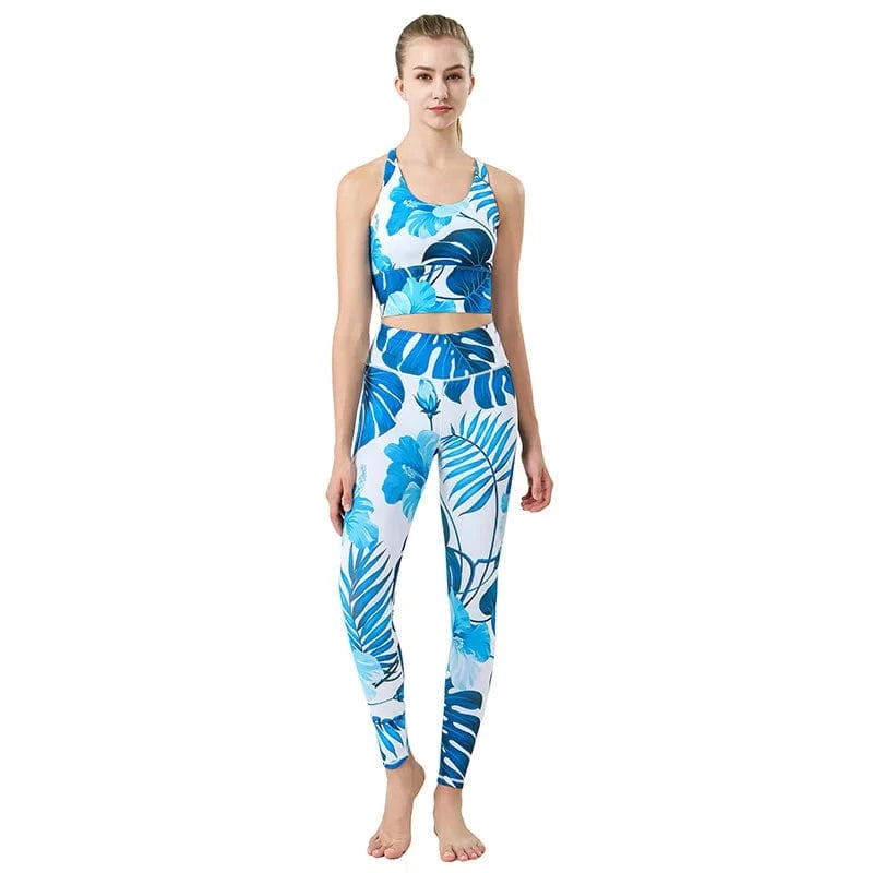 Xsunwing Custom LOGO gym fitness sets Yoga wear Workout sports bra and leggings Set pants print 2pcs Sportswear suit WSB2001