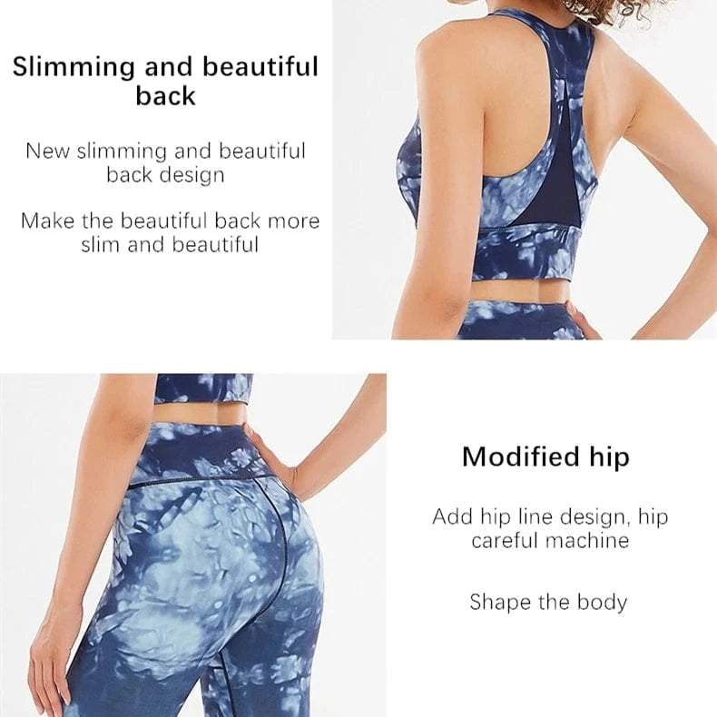 Xsunwing Custom LOGO Plus Size Two Piece Activewear suit Women Sports Bra Printed Yoga Set Fitness sportswear gym sets WSB9904
