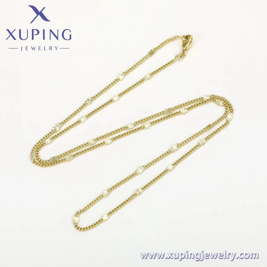 Xuping Cheap Wholesale14k Gold Plated Personality 55cm Envelope Americas Hot Selling cuban Chain Necklace with free shipping