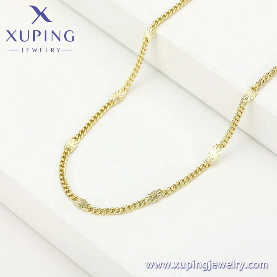 Xuping Cheap Wholesale14k Gold Plated Personality 55cm Envelope Americas Hot Selling cuban Chain Necklace with free shipping