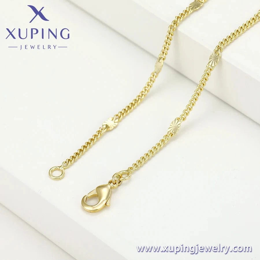 Xuping Cheap Wholesale14k Gold Plated Personality 55cm Envelope Americas Hot Selling cuban Chain Necklace with free shipping