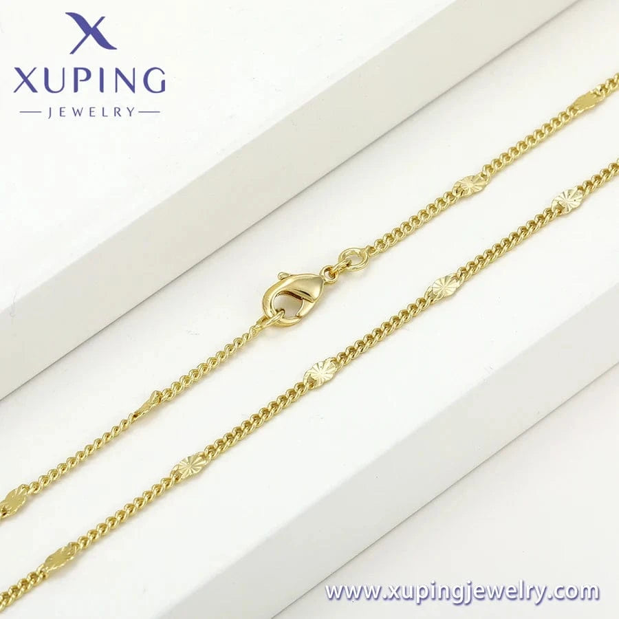Xuping Cheap Wholesale14k Gold Plated Personality 55cm Envelope Americas Hot Selling cuban Chain Necklace with free shipping