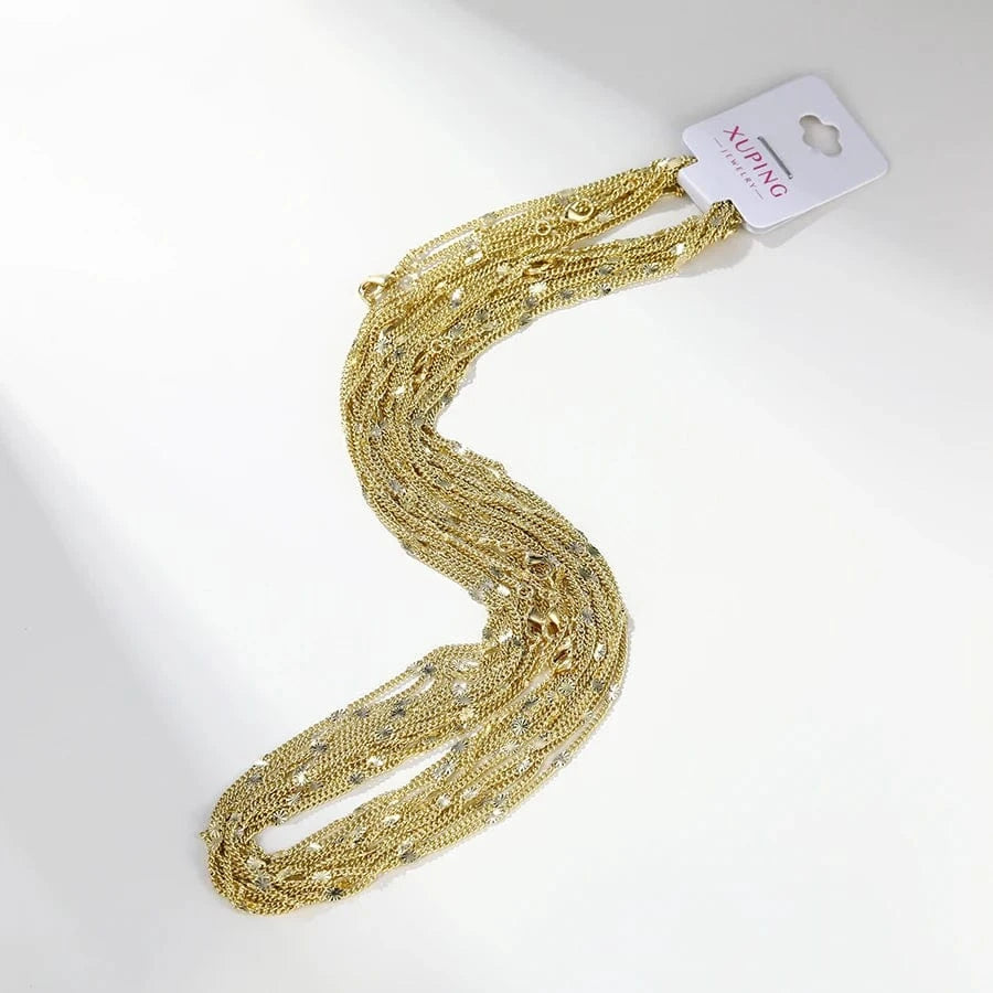 Xuping Cheap Wholesale14k Gold Plated Personality 55cm Envelope Americas Hot Selling cuban Chain Necklace with free shipping