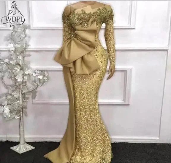 XXL / as the picture / 100cm S8449F 2024  Elegant Sequins Evening Dress Hot-Selling New V Fashion Single-Sleeve Sexy Lace Dress with High Quality Floral Prin
