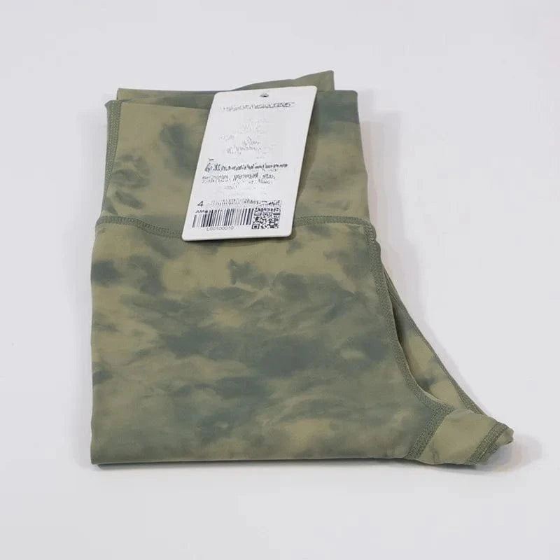 XXL / Green 2024 New Hot Sale Cycling Yoga Running Pants Butt Lift High Waisted Seamless Tie-Dye Yoga Leggings Women lulu