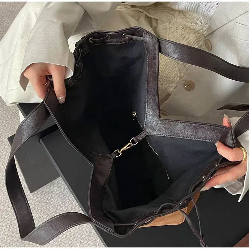 Y - shaped Women Handbag Versatile Simple Large - capacity Texture Tote Bag New Large - capacity Shoulder Bag Storage Bag Underarm Bag - SN Wigs & More