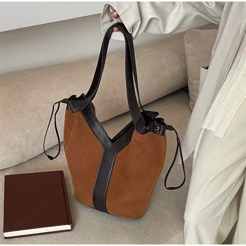 Y - shaped Women Handbag Versatile Simple Large - capacity Texture Tote Bag New Large - capacity Shoulder Bag Storage Bag Underarm Bag - SN Wigs & More