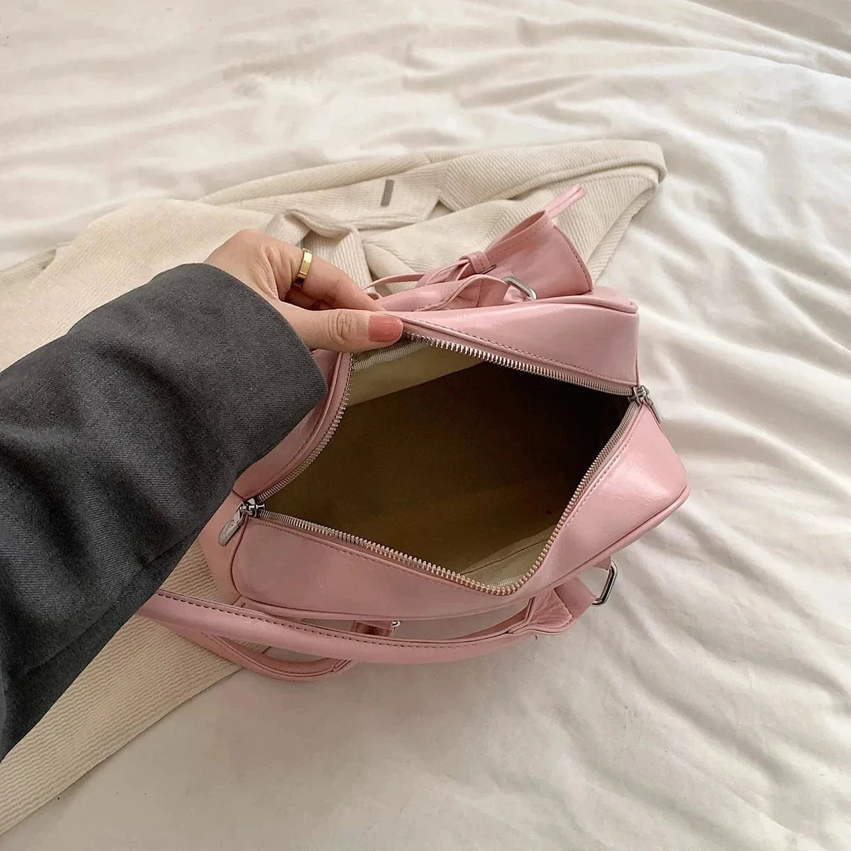 Y2K Fashion Underarm Shoulder Bags Vegan Leather Bag Female Luxury Women's Handbags and Purses 2024