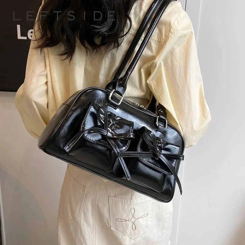 Y2K Fashion Underarm Shoulder Bags Vegan Leather Bag Female Luxury Women's Handbags and Purses 2024