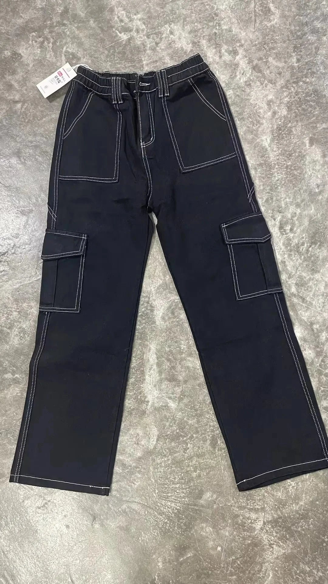 Y2k New Arrivals Trendy Cargo Pants Women Baggy High Waisted Black Gothic Girl Pants