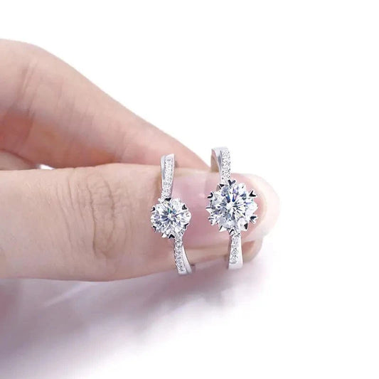 Yadis 2023 fine jewelry 0.5ct 1ct 925 sterling silver gold plated moissanite diamond wedding rings for girls