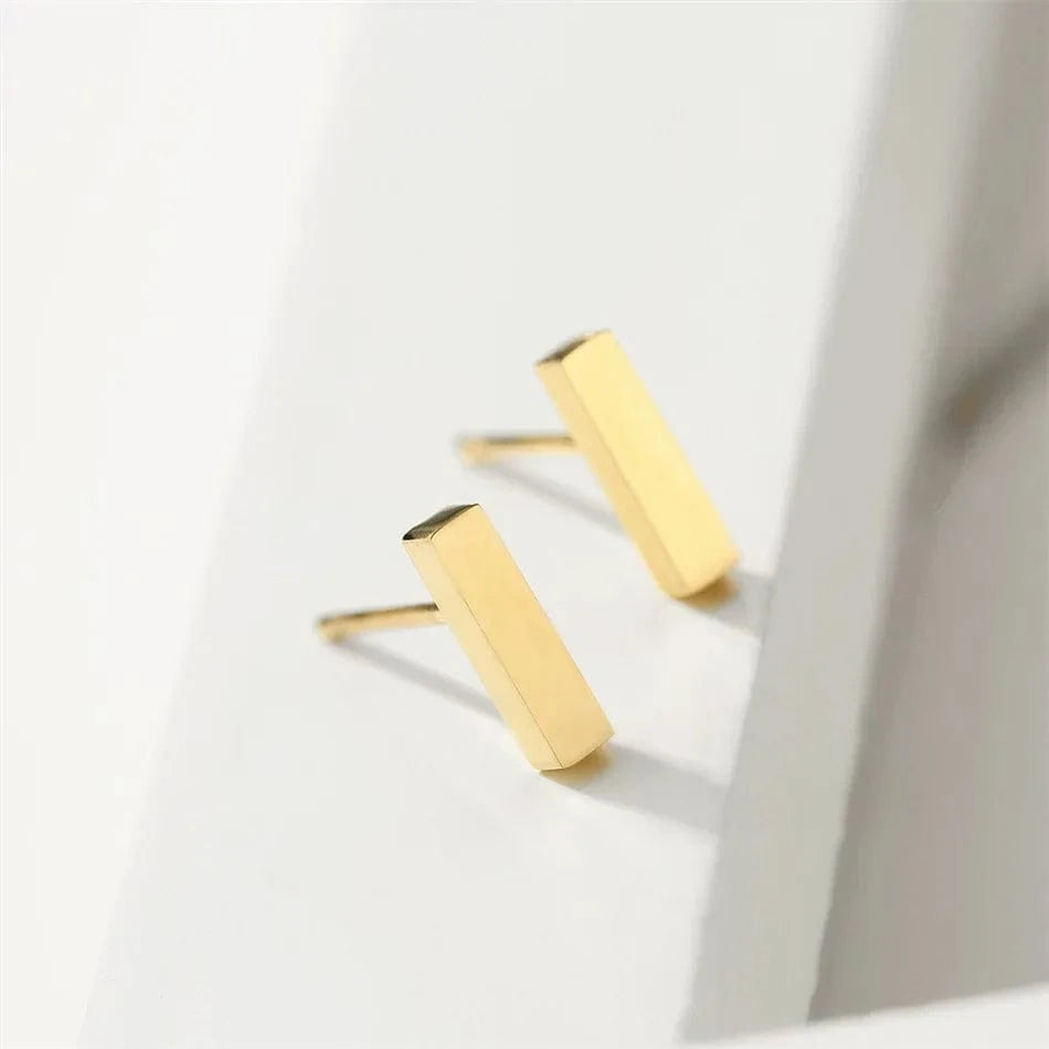 YE14815 - Gold eManco Cross-border earrings with simple stainless steel studs for women with punk geometric earring 316L titanium steel jewelry