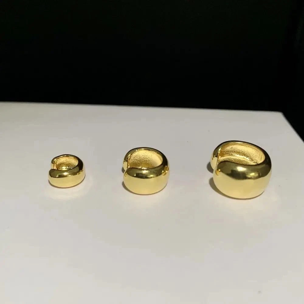 YE36-Gold Set Fashion Non Pierced Gold Cuff Earring Jewelry Women 18K Gold Plated No Piercing Ear Hole Cuff Clip On Earrings
