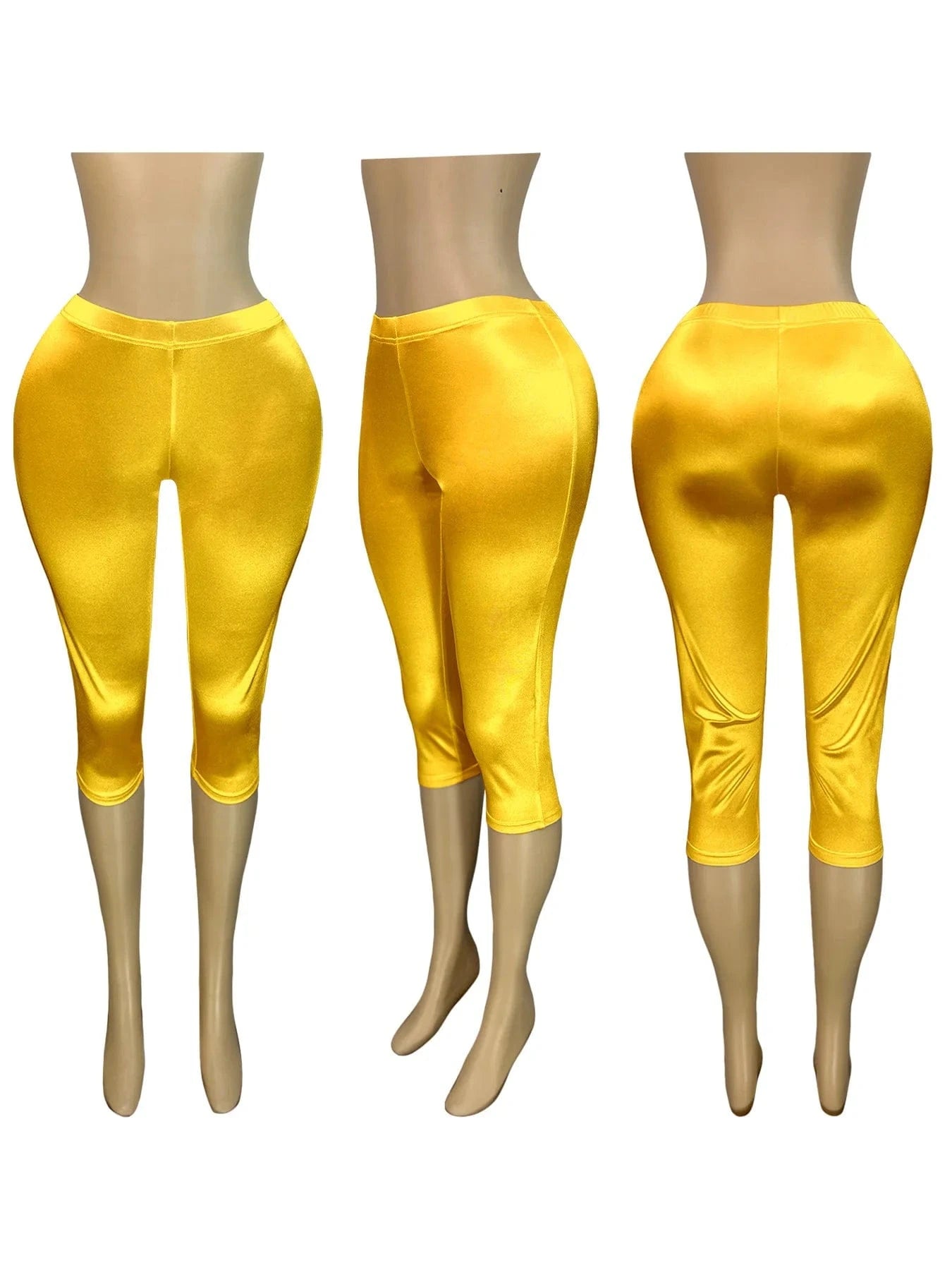 yellow long / XL FAGADOER Y2k Sexy Bodycon Shorts for Woman Solid Color High Waist Elasticity Shorts Female Streetwear Bottoms 2025 Summer New