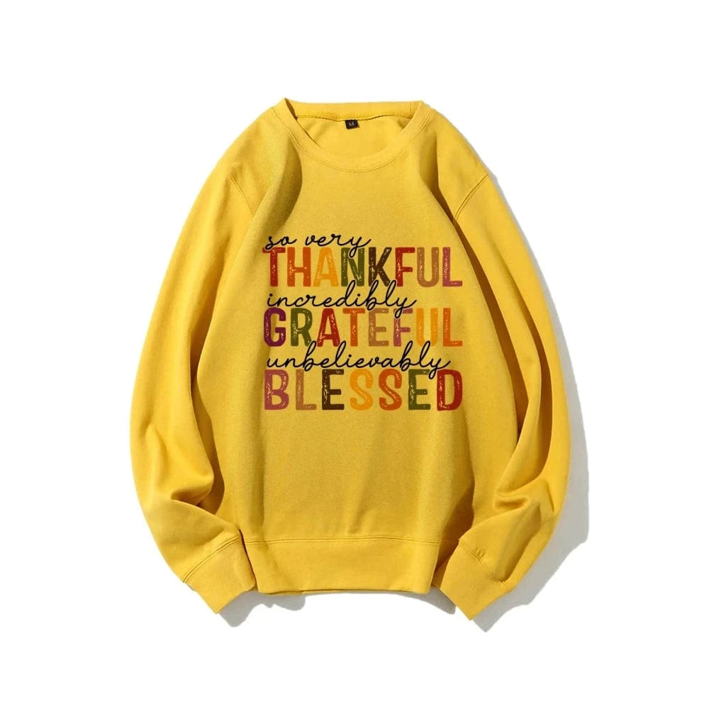 Yellow / S Simple Letter Print Sweatshirt Crew Neck Jumper Unisex Street Casual Wear Long Sleeve Warm Autumn Top New 2024 Fashion