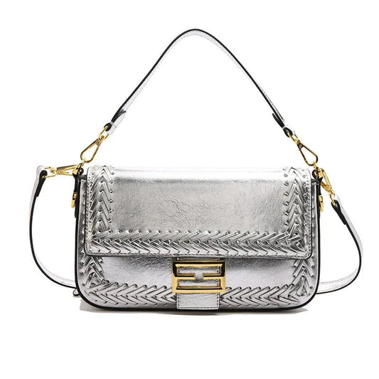 yin 2025 Designer Shoulder Bag Collection - Bamboo Woven Crossbody Saddle Bag, Elegant Top Handle Hobo Purse with Chain Strap