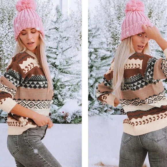 YIYI Hot Sale Round Neck Crew Soft Girls Sweaters Fashion Patterns Warm Ladies Sweaters Plus Size Women's Sweaters