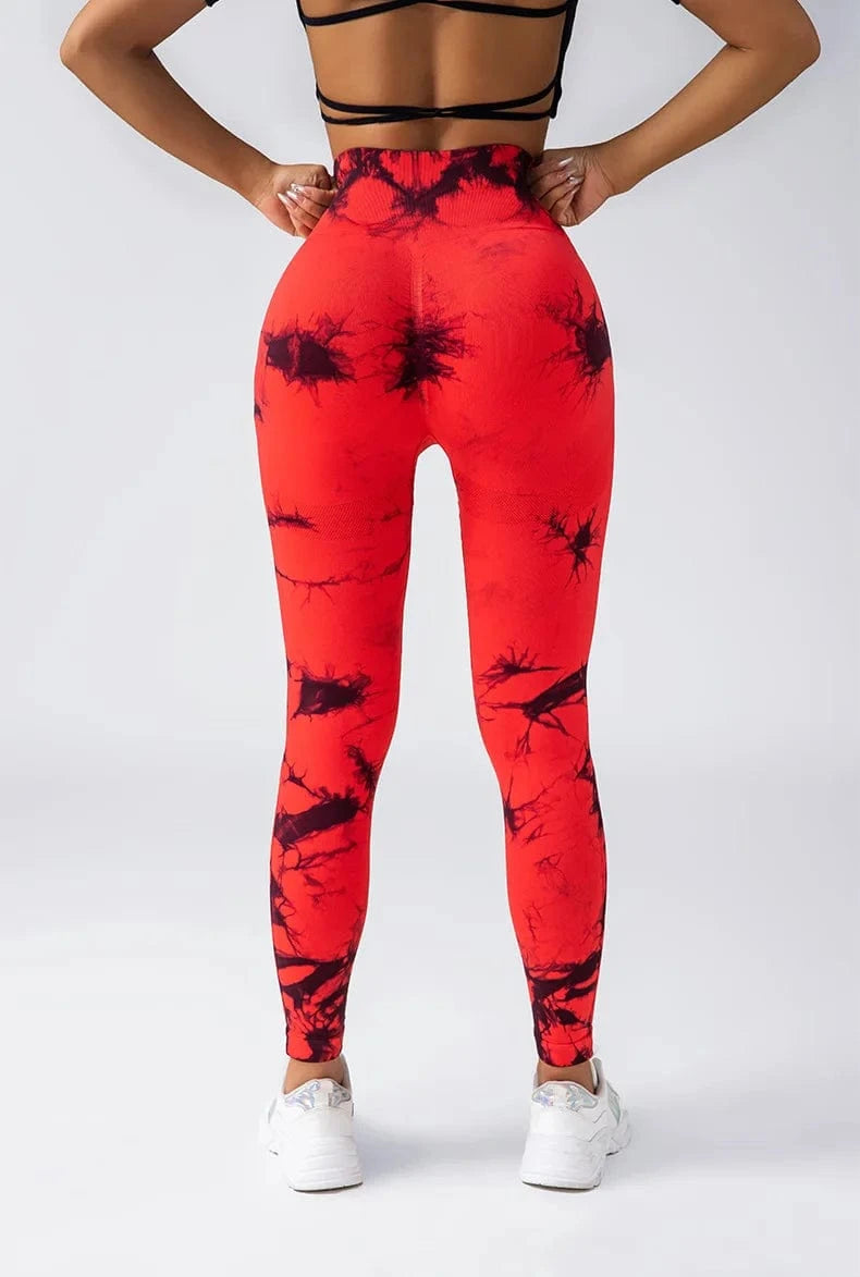 YIYI New Tie Dye Seamless High Waisted Workout Gym Fitness Leggings for Women Scrunch Butt Lifting Yoga Gym Athletic Pants