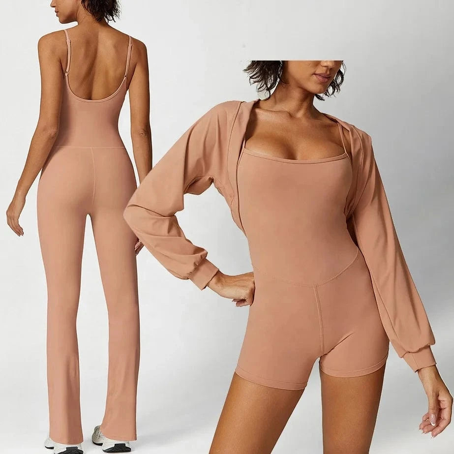 YIYI Strap Stretchy Rompers Gym Women Shockproof High Impact Women Suits Jumpsuit Women's Sports Fitness Yoga Sets