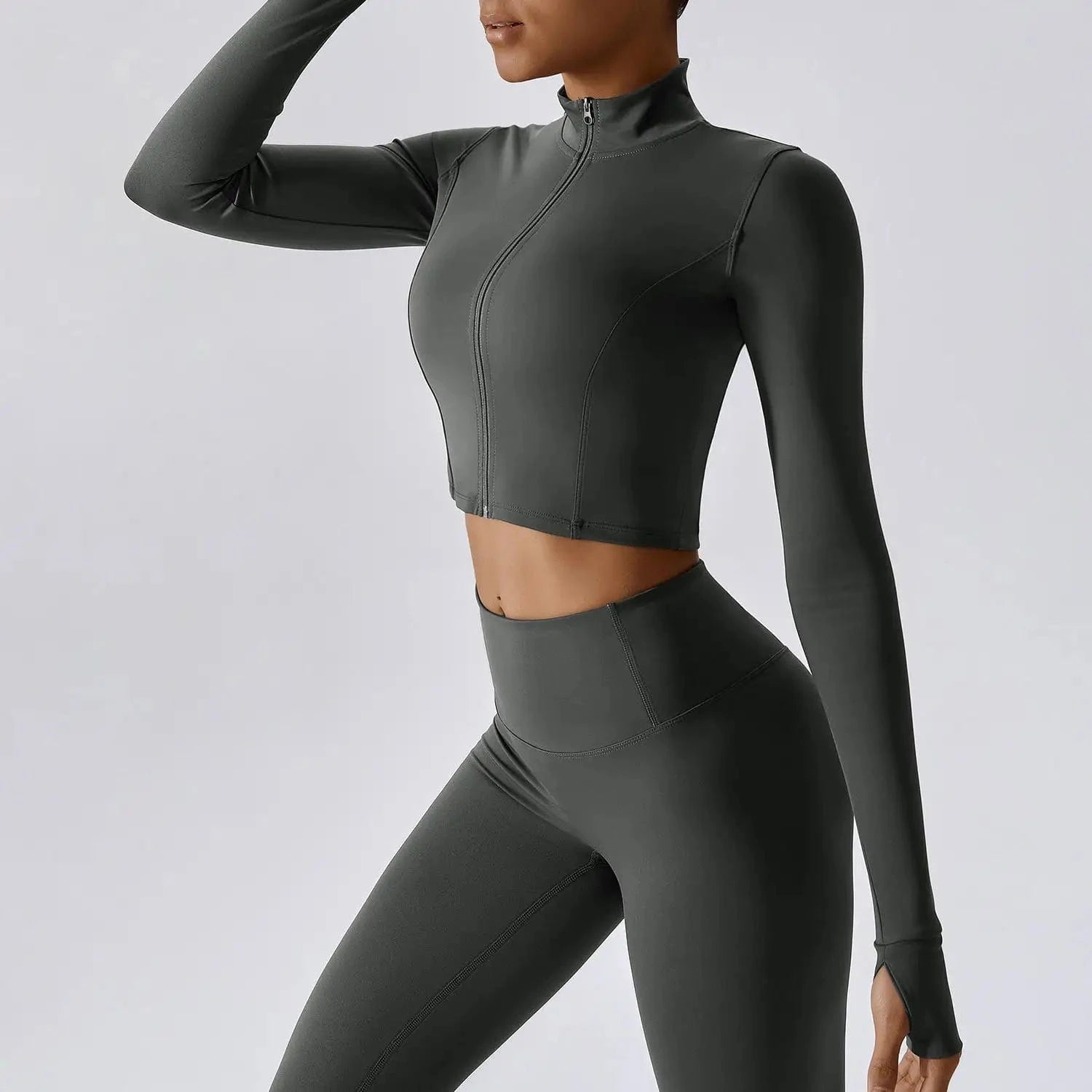 YOKE 2024 New Arrive Wholesale Gym Fitness Long Sleeve Jacket Leggings Sports Suits Women Gym Set Women