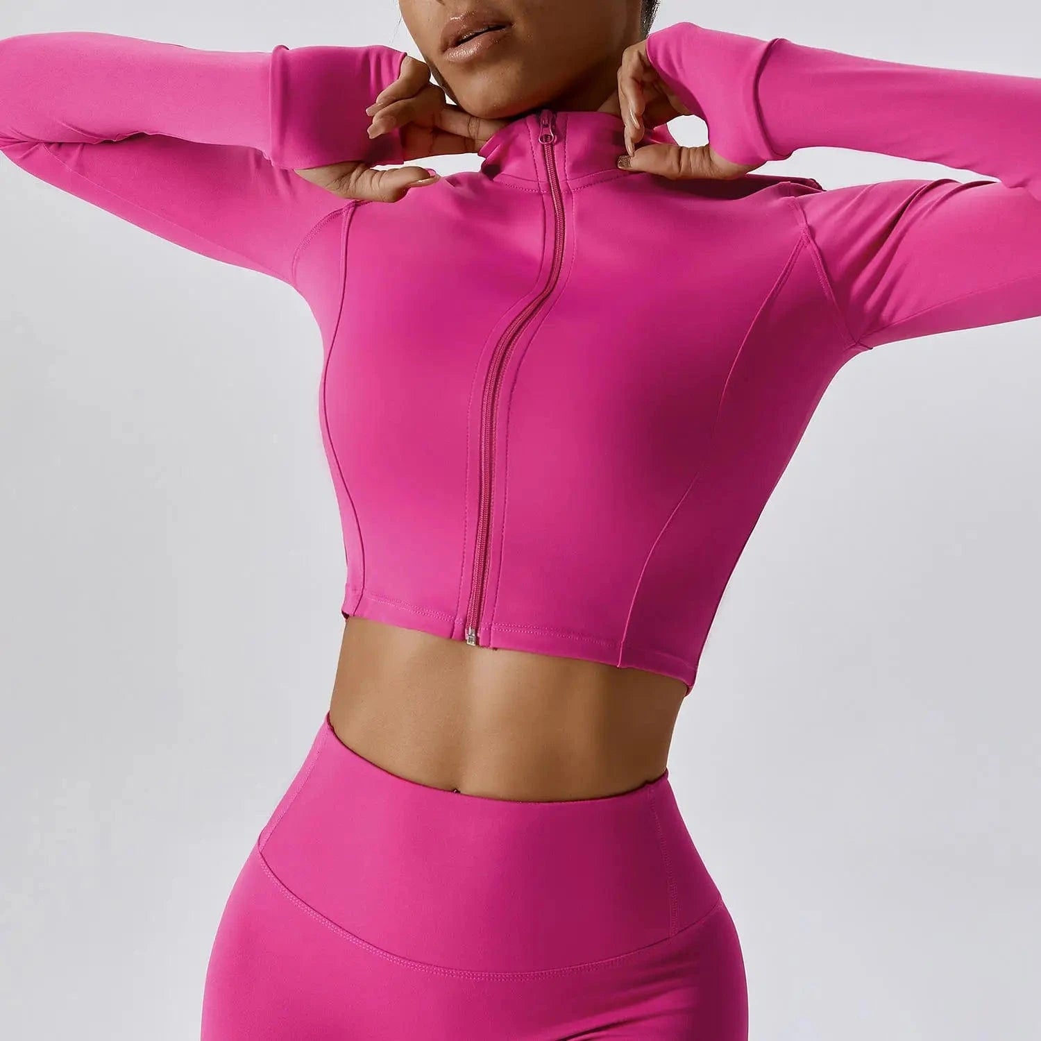 YOKE 2024 New Arrive Wholesale Gym Fitness Long Sleeve Jacket Leggings Sports Suits Women Gym Set Women
