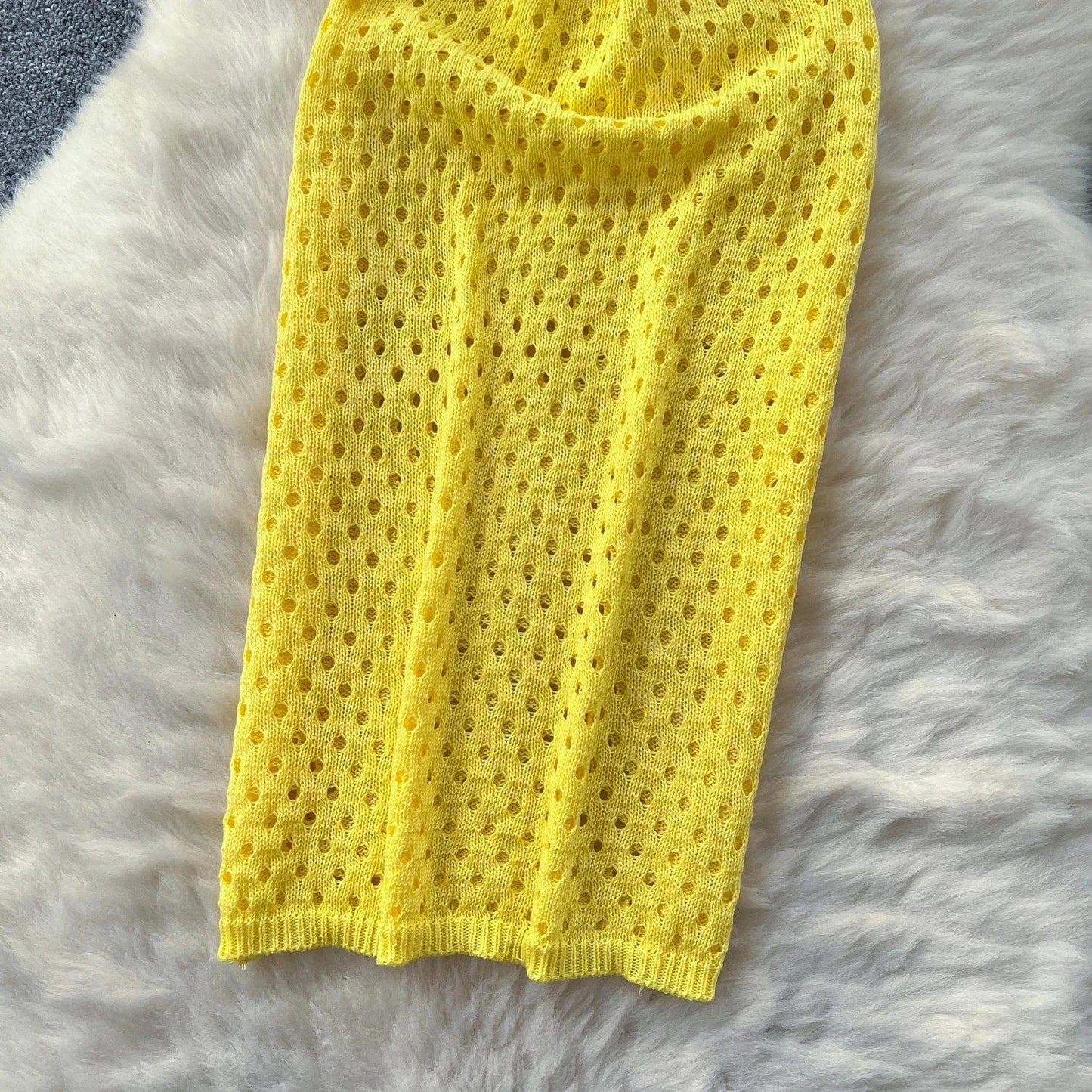 YuooMuoo Women Dress 2025 Summer Ins Hot Letter Print Halter Knitted Beach Dress Chic Fashion Sexy Wrap Hip Streetwear Vestidos