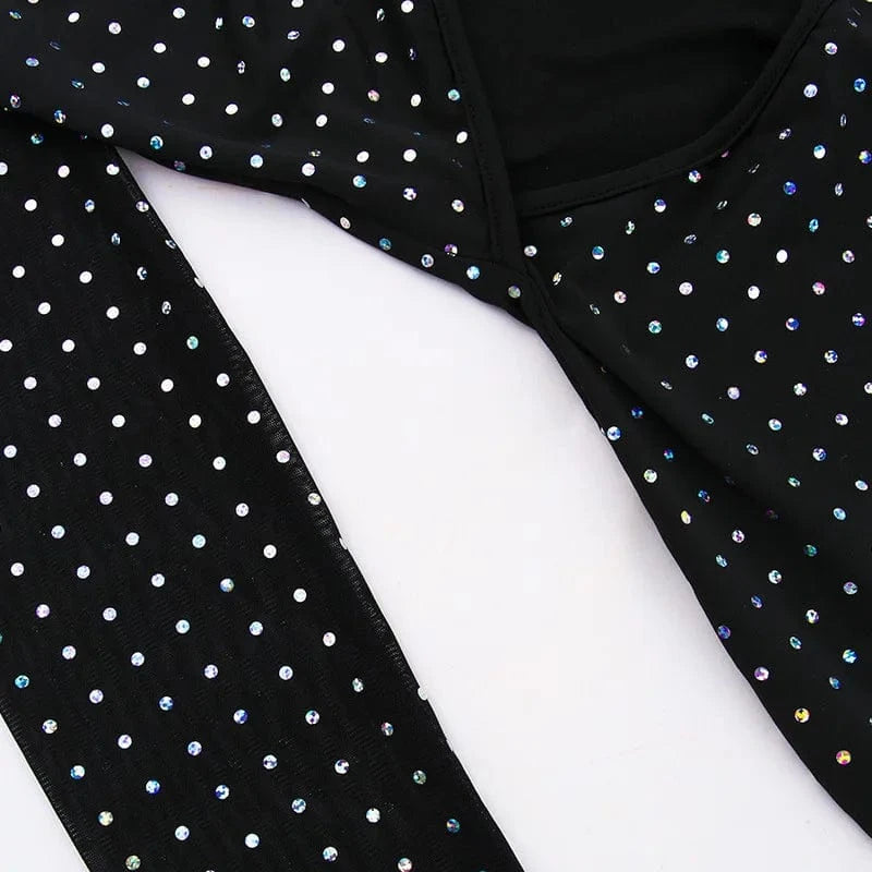 YY23579 2024 Autumn New Sexy Hollow Out Lace Slim Fit Sequin Women Long Dress