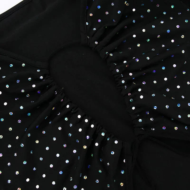 YY23579 2024 Autumn New Sexy Hollow Out Lace Slim Fit Sequin Women Long Dress