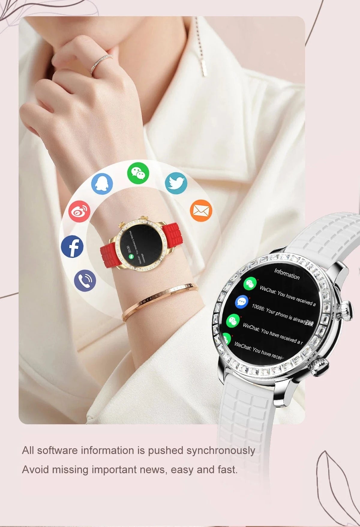 Z95 Mini Women Smart Watch 1.3inch AMOLED Large Screen Bluetooth Call Fashion Lady Wristwatch Sport Fitness Tracker Smartwatch