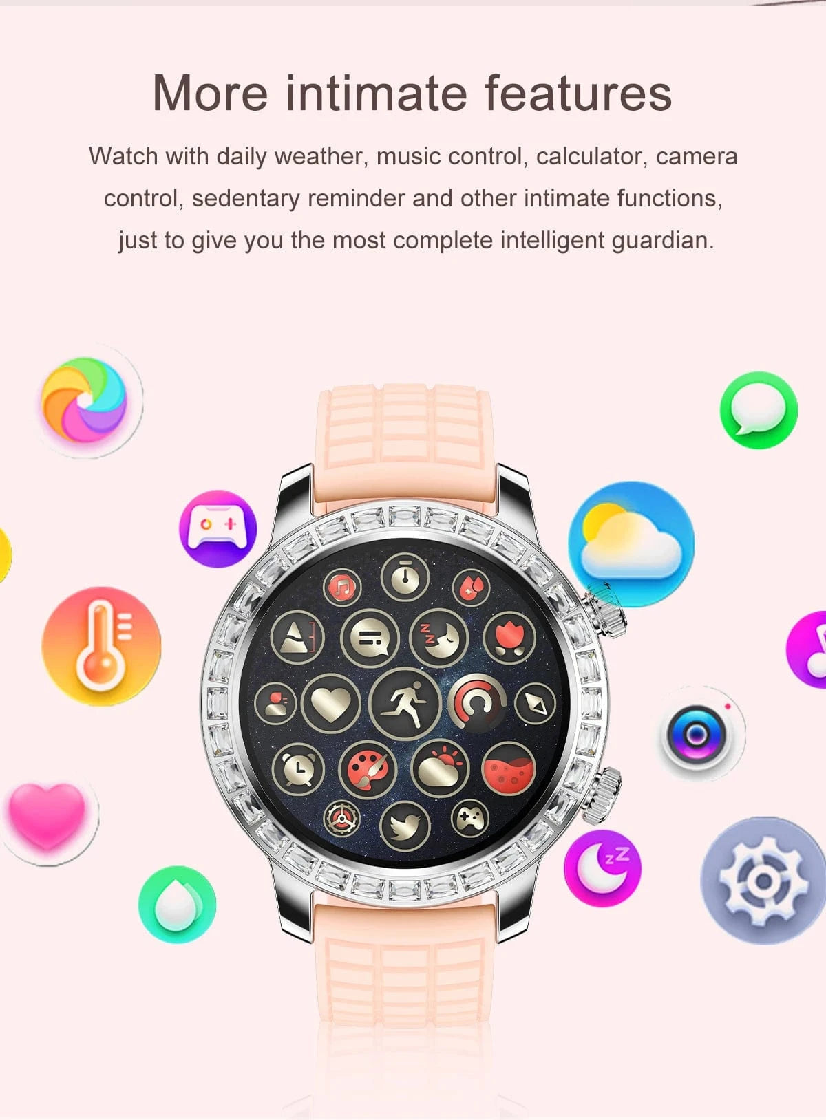 Z95 Mini Women Smart Watch 1.3inch AMOLED Large Screen Bluetooth Call Fashion Lady Wristwatch Sport Fitness Tracker Smartwatch