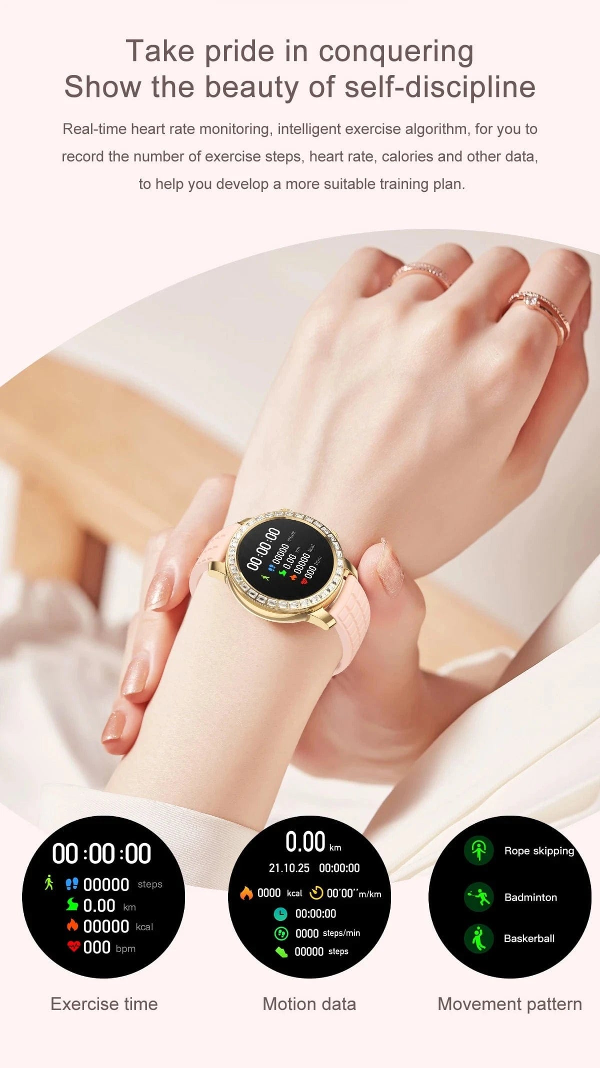 Z95 Mini Women Smart Watch 1.3inch AMOLED Large Screen Bluetooth Call Fashion Lady Wristwatch Sport Fitness Tracker Smartwatch