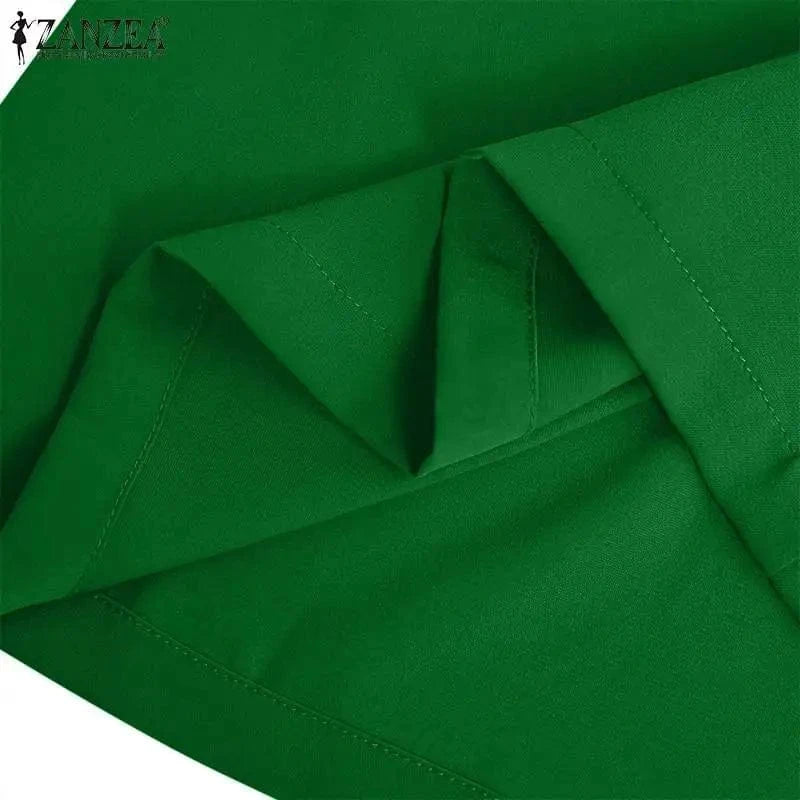 ZANZEA 2024 Summer Women Party Elegant Jumpsuits Wide Leg Rompers Solid Color Wide Leg Playsuits Holiday Chic Sleeveless Overall