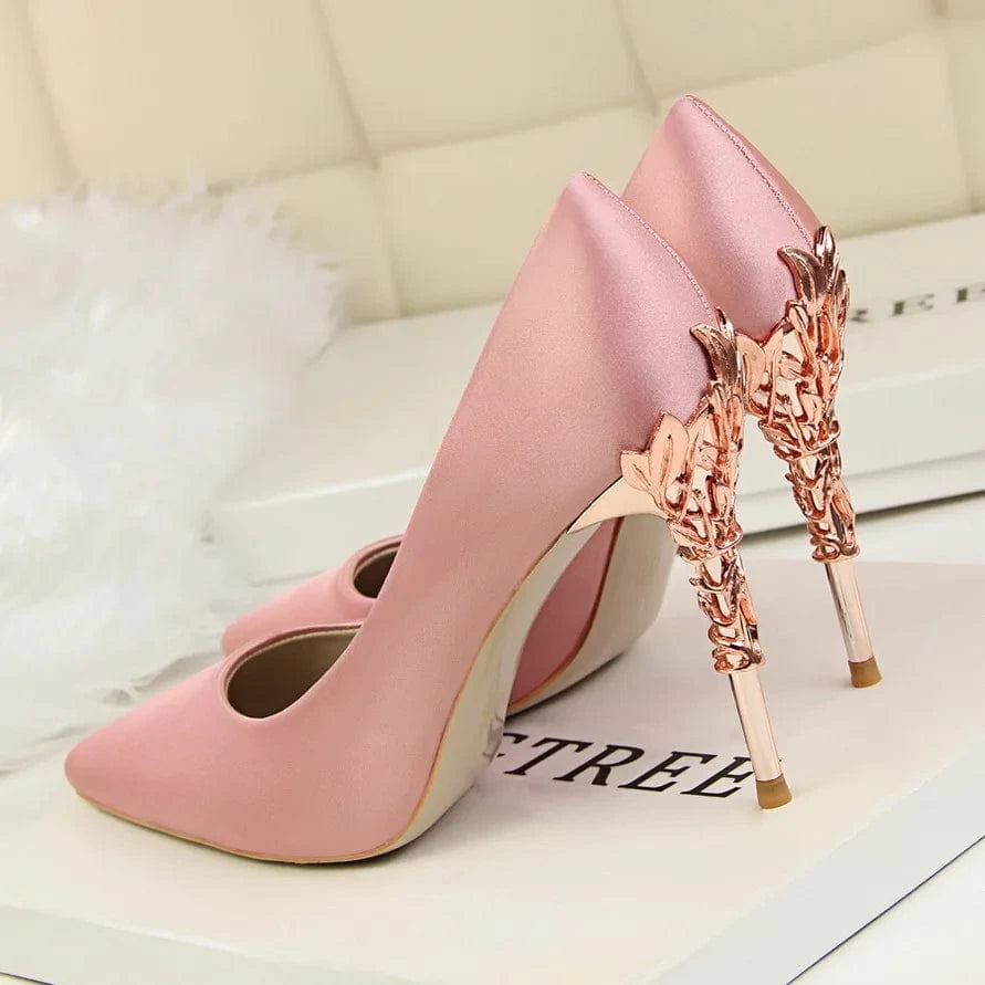 Zapatos Mujer Tacones Fashion Fashion Spike Gold Metal Stiletto New Designer Elegant Pump Heels for Ladies and Women