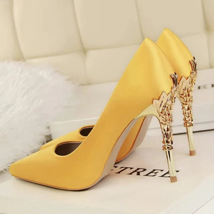 Zapatos Mujer Tacones Fashion Fashion Spike Gold Metal Stiletto New Designer Elegant Pump Heels for Ladies and Women