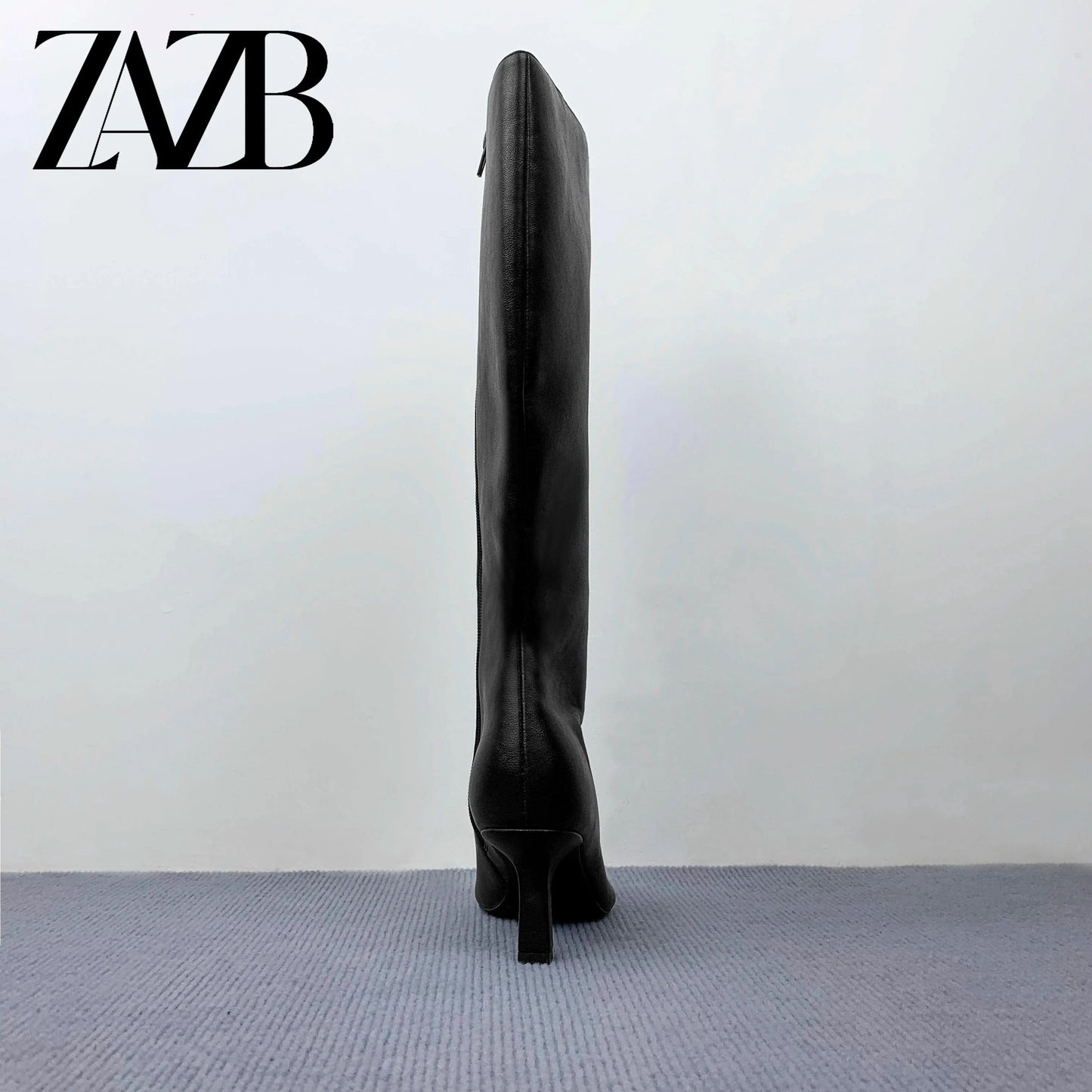 ZAZB Autumn and winter high tube Knee Boots high heel leather Knight boots