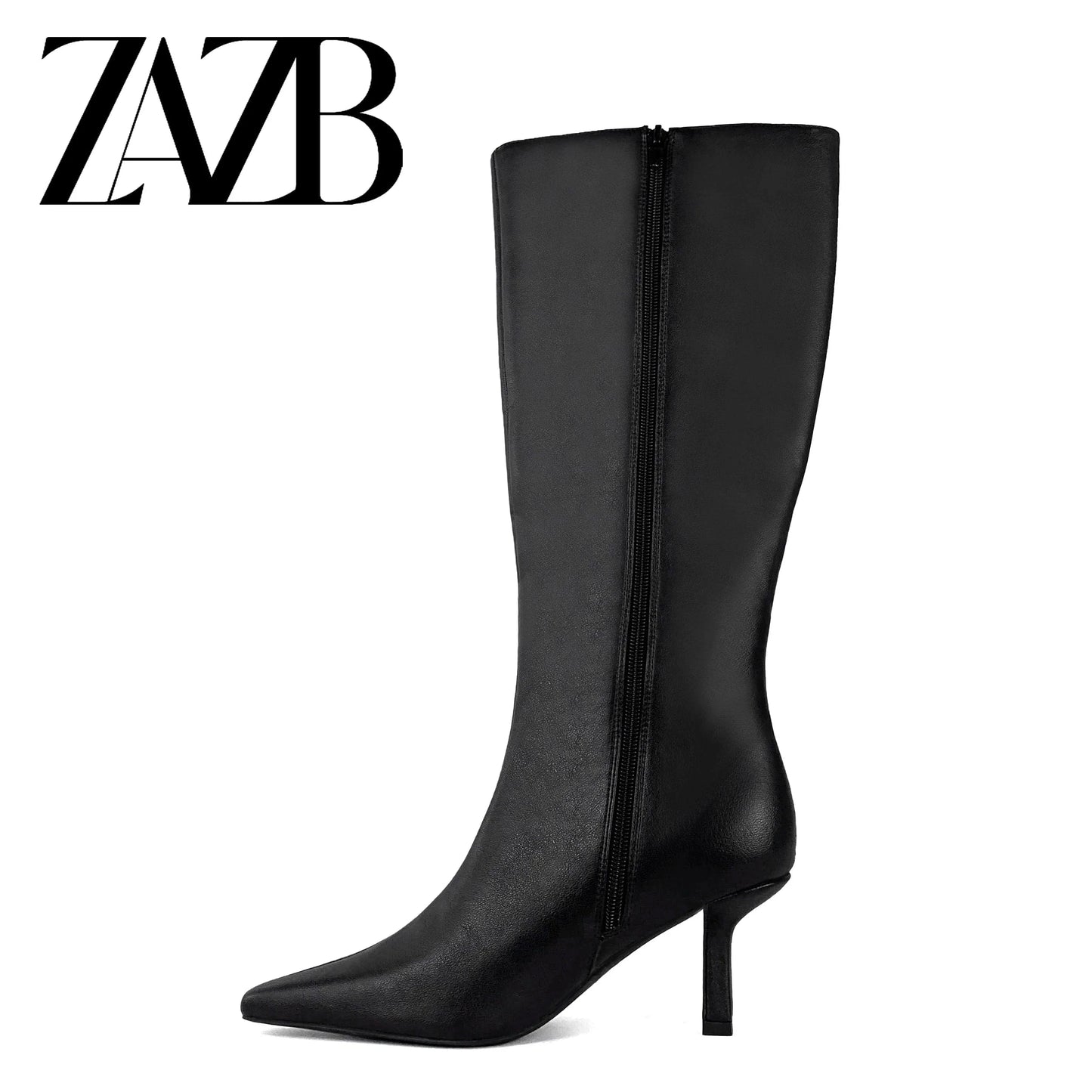 ZAZB Autumn and winter high tube Knee Boots high heel leather Knight boots