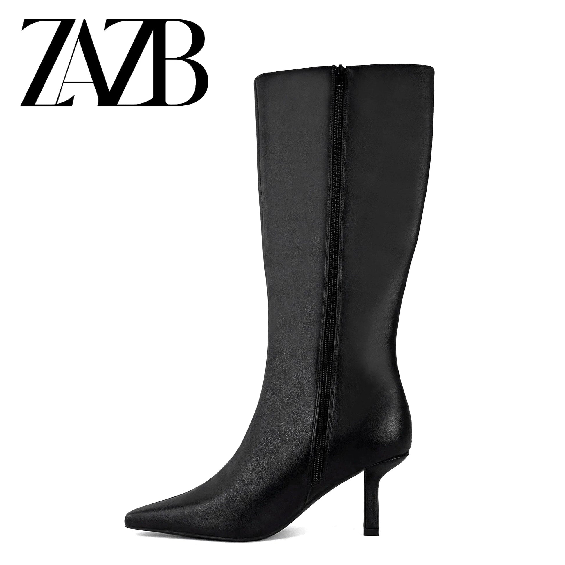 ZAZB Autumn and winter high tube Knee Boots high heel leather Knight boots